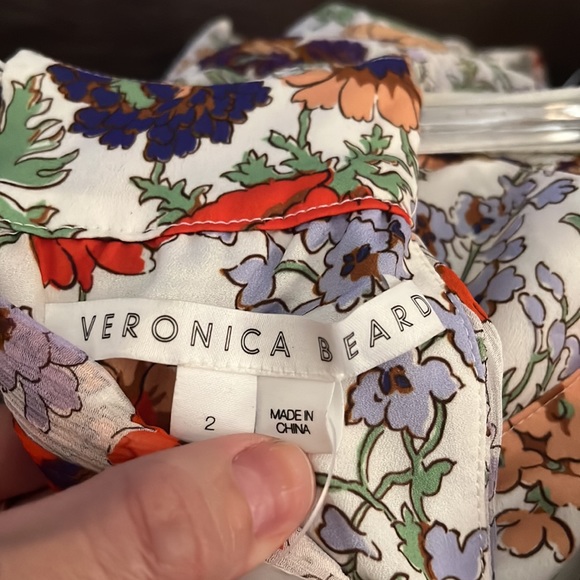 SOLD NWT Veronica Beard floral Maxi Dress w/ slit White w/ multi color flowers 2 - Picture 8 of 8